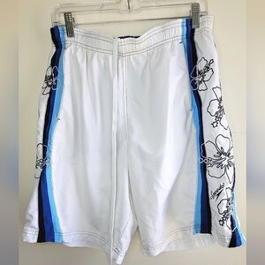 Men's Lined Speedo Floral Embroidered Swim Trunks, Size Medium